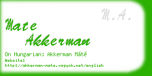 mate akkerman business card