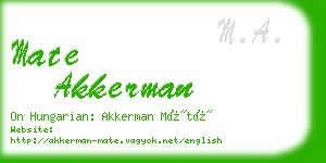 mate akkerman business card